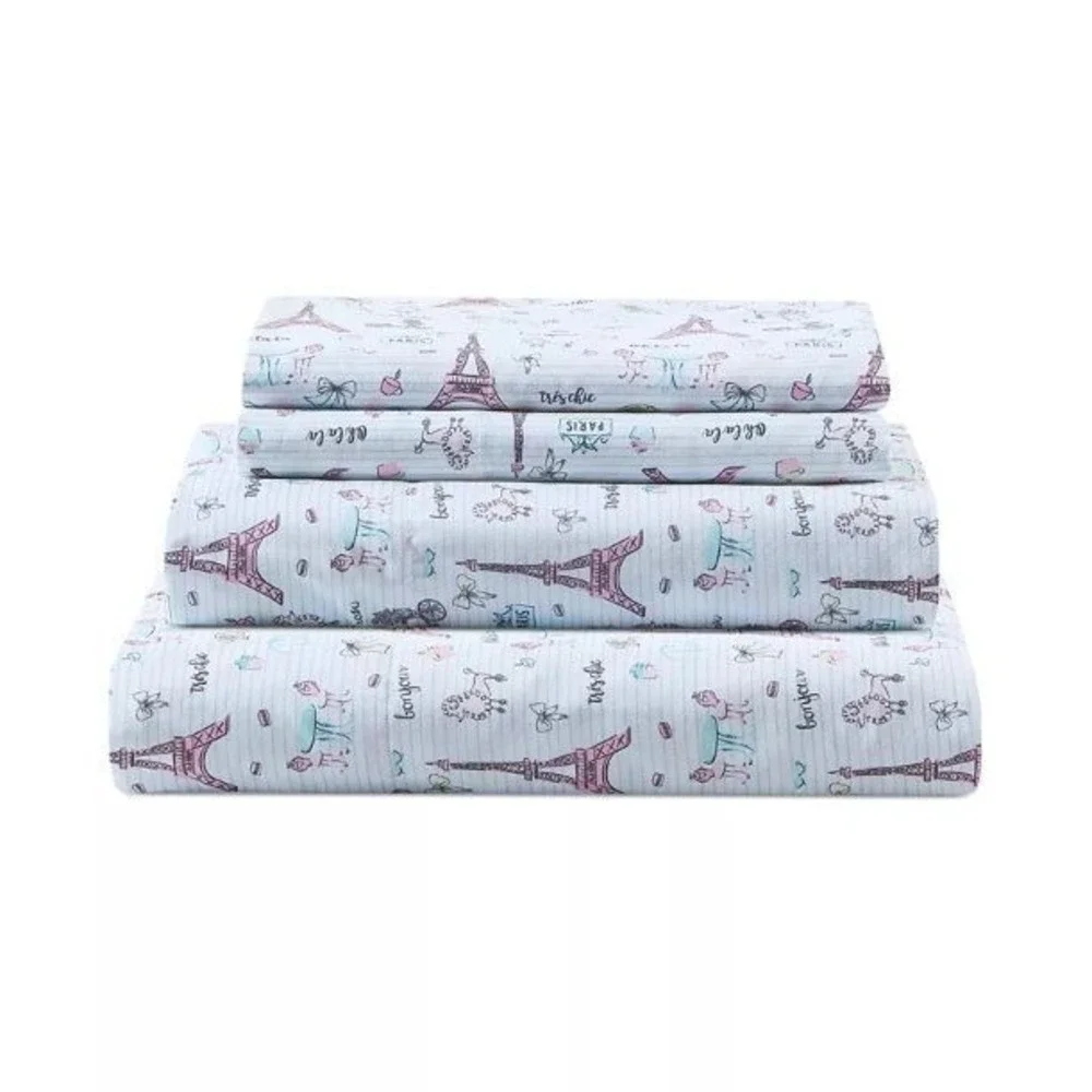 Paris Theme Twin Sheet‎ Set – Urban Dreams 3‑Piece Bedding